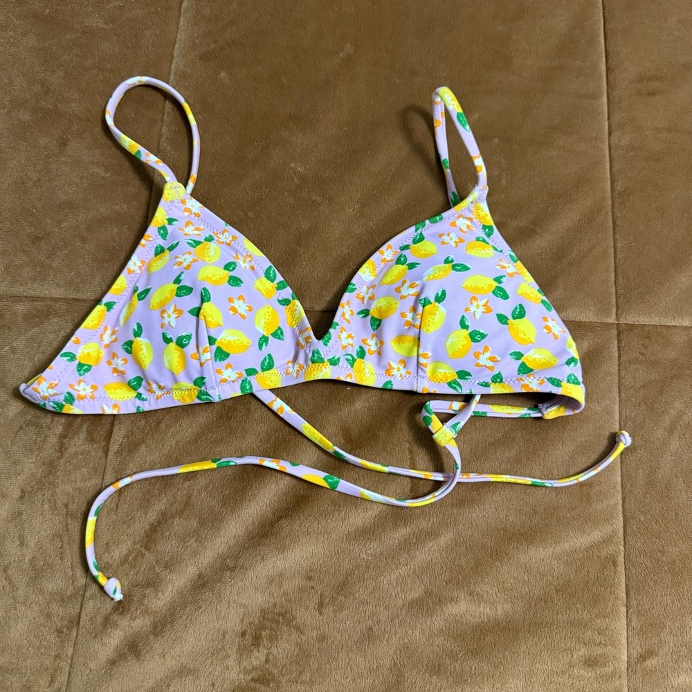 J. Crew French Bikini Top in Pastel Lemon Print